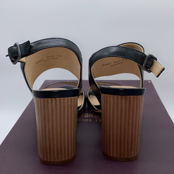 Johnston & Murphy Blaire Sandals Block Heels Black Glove Leather Size 6 1/2 - Picture 10 of 14